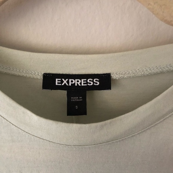 Express Padded Shoulder Top Pima Cotton in Sage S - Picture 4 of 7